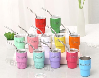 刻印入りミニタンブラー、パーソナライズされたステンレススチールショットグラス、ブライズメイドプロポーズ