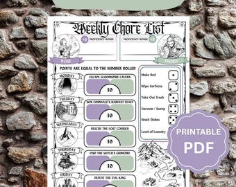 ADHD Cleaning Dice Game: Editable Weekly Chore Chart (PDF)