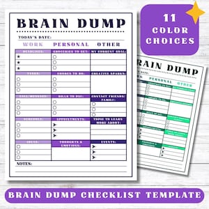 Printable ADHD Brain Dump Planner, ADHD Planner, To Do List Template, Productivity Planner, Thought Organizer, Task List, Daily To Do List