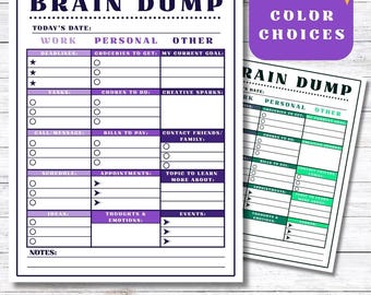 ADHD Brain Dump Planner, Productivity To-Do List (Digital Download)