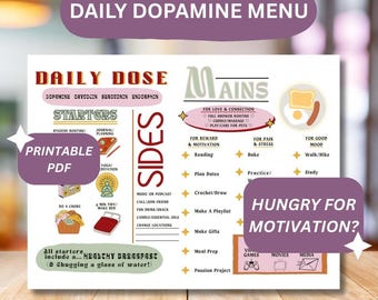 ADHD Happiness Planner: Daily Dopamine Menu Template (Digital Download)