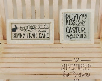 Mini Easter frame with sign in 1 inch scale (1/12th), dollhouse furniture, miniatures