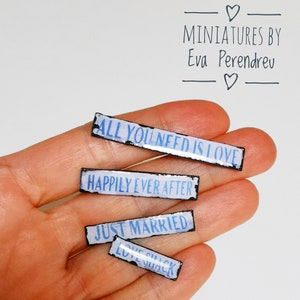 Miniature Love signs for dollhouse or doll diorama
