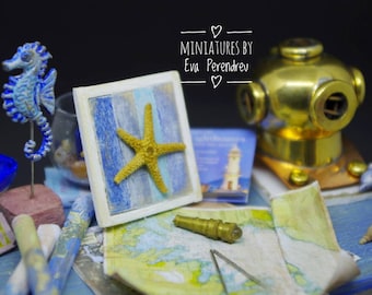 Miniature Starfish wall decoration, nautical, beach dollhouse or doll diorama