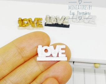1/12 scale dollhouse decor tabletop signs "LOVE", doll diorama