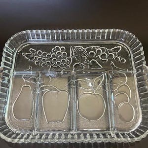 Vintage Glass Relish Serving Tray