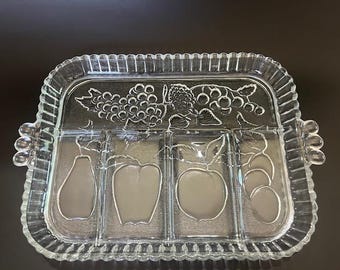 Vintage Glass Relish Serving Tray