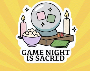 Game Night Is Sacred Sticker: Cozy Board Game Vinyl Decal