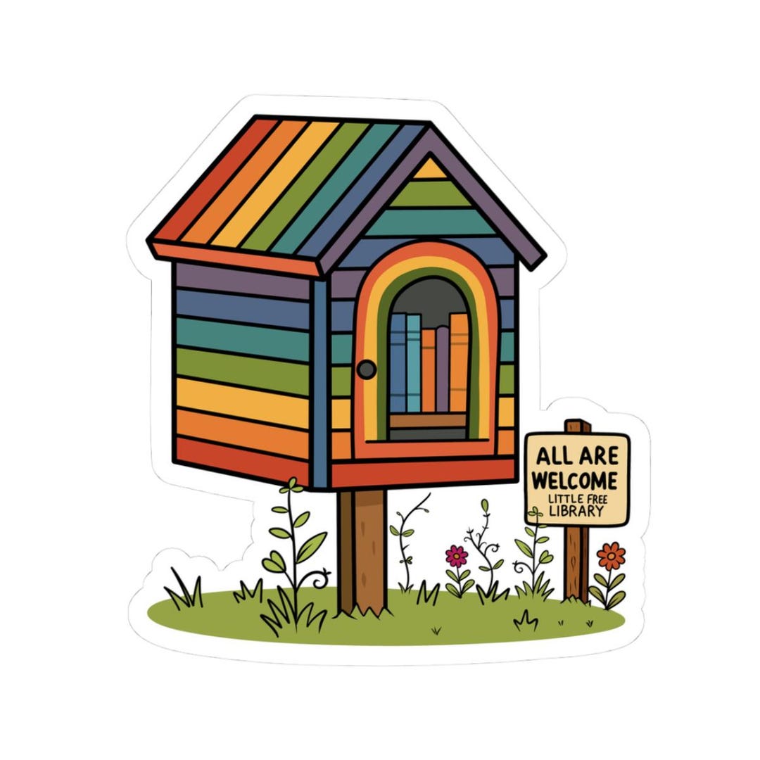 Rainbow Little Free Library Sticker: LGBT Pride Laptop Decor - Etsy