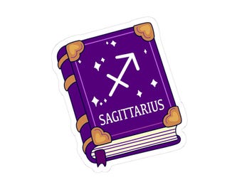 Sagittarius Book Sticker: Glossy Vinyl Astrology Accessory