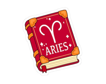 Aries Zodiac Sticker: Book Lover Astrology Gift