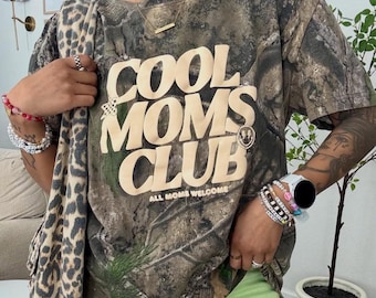 Moms Club Realtree Camo T-Shirt: 3D Puff Print