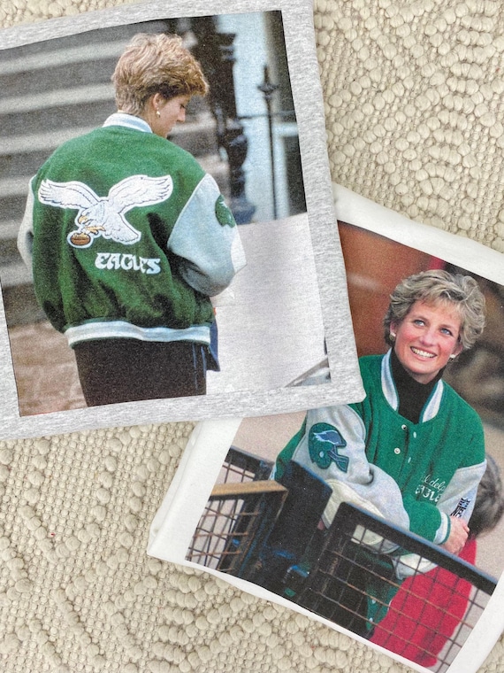 Princess Diana Eagles Sweatshirt, Philadelphia Eagles Crewneck for Girls Women, Vintage Princess Di Football Fan Gift, Trendy Game Day Shirt