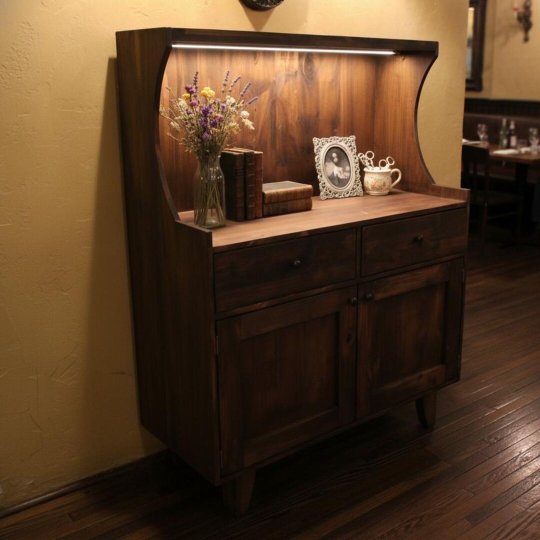 Rustic Solid Wood Cabinet With Drawers – Handmade Vintage Storage ...