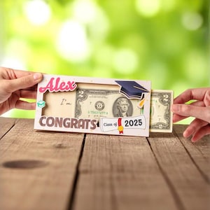 Personalisierte Abschlussfeier 2025, benutzerdefinierte grad Name Geldhalter, Geldhalter Geschenk, individuelles Geschenk für Studenten graduiert