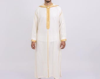 Handmade Moroccan Kaftan 3-Piece Set Wool  for Traditional Warm Men’s Thobe  Moroccan Qmiss - Men's Kaftan, Men's Djellaba, Moroccan Kaftan