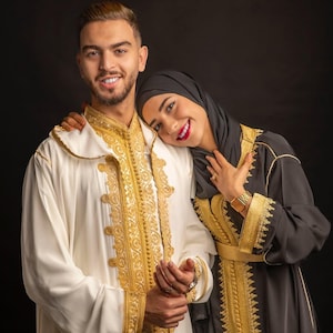 Handmade Moroccan Kaftan 3-Piece Set Wool Luxury Men&#39;s Wedding Outfit Moroccan  Jabador Kaftan Set  Groom&#39;s Attire for Formal Events Eid