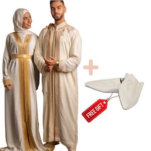 Handmade Moroccan Kaftan 3-Piece Set Wool Men&#39;s Wedding Outfit Traditional Jabador Kaftan Set  Groom&#39;s Attire for Events free babouche
