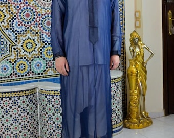 Handmade Moroccan Jellaba Wool Luxury Men's Wedding Outfit  Traditional Jabador Kaftan Set  Groom's Attire for Formal Events soussdi Jellaba