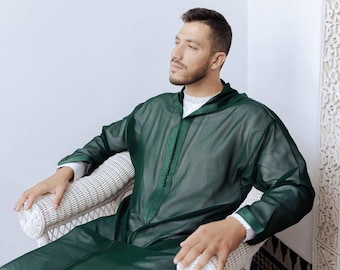 Handgjord marockansk Djellaba Set Ull för traditionella varma män Thobe Marockanska mäns Djellaba, marockansk Kaftan Qmiss - Kaftan för män