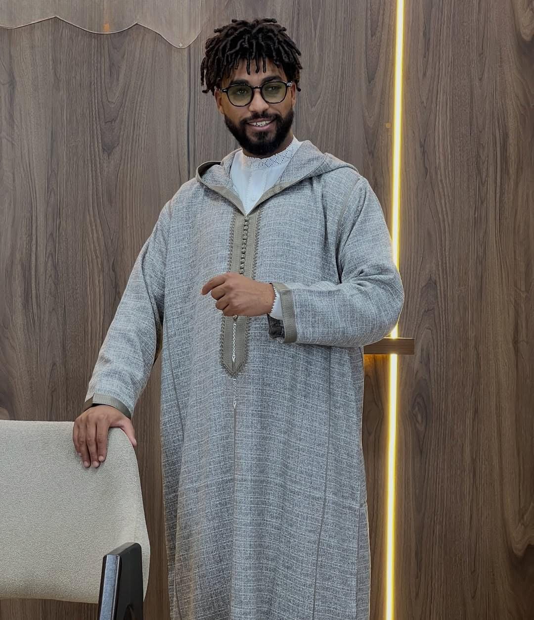Moroccan Wool Djellaba for Men | Warm Hooded Thobe | Arabic Winter