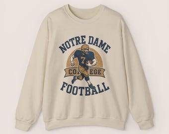 Sudadera unisex de cuello redondo de Notre Dame Football - Ropa deportiva universitaria