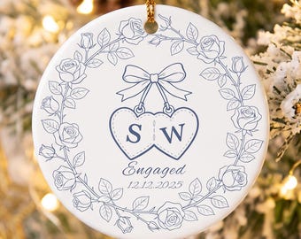 Benutzerdefinierte Verlobungsverzierung, personalisierte keramische Hochzeitskugel, verlobtes Geschenk für Paare, Geburtstagsgeschenk