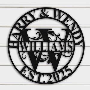 Personalized Metal Monogram Sign, Custom Family Name Sign Or Ornament, Last Name Sign, Metal Initial, Wedding Anniversary Gift, Wall Decor