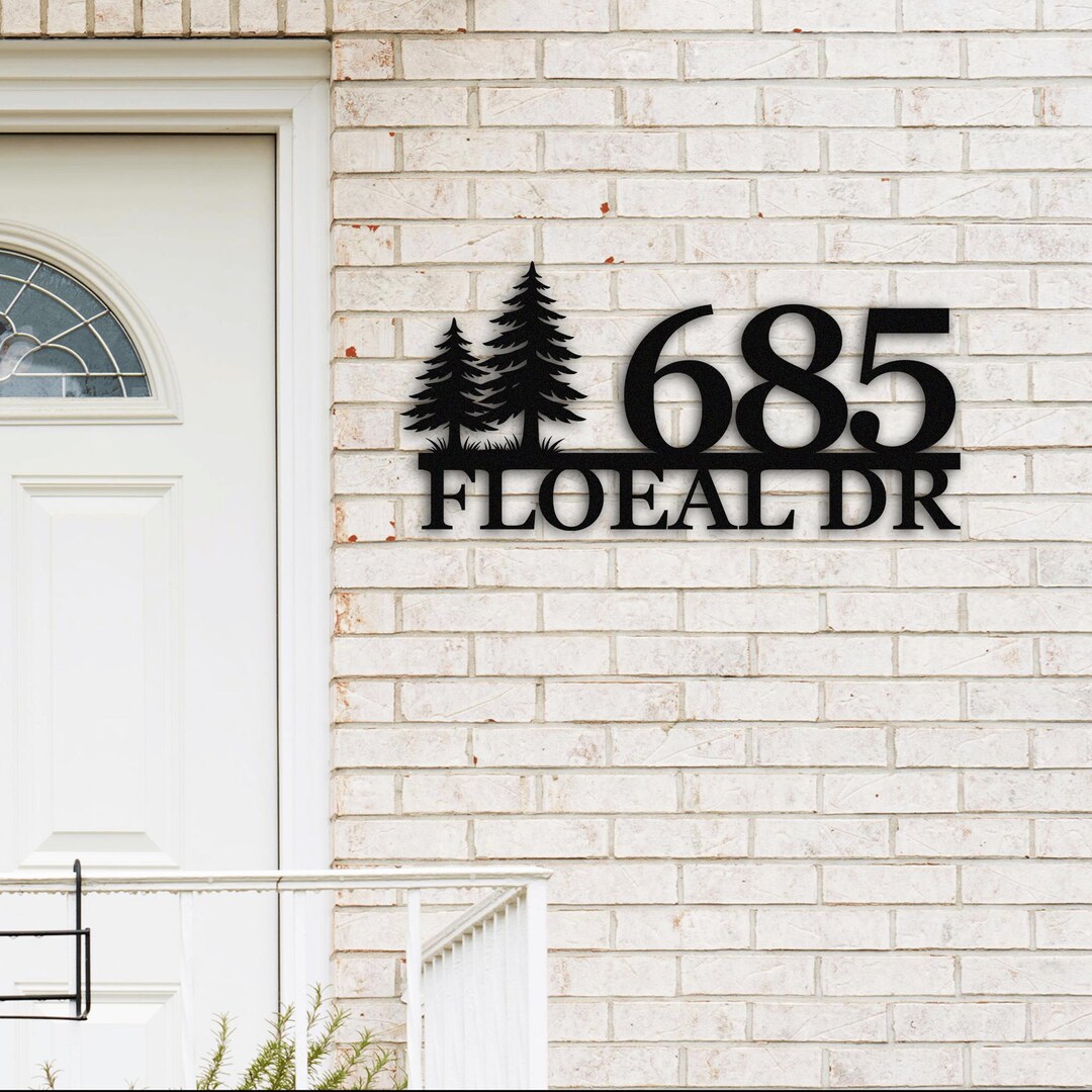 Sign For Address Personalized Metal House Number Sign, Custom Outside Address Sign With ...