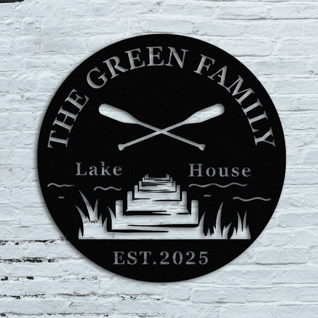Personalized Metal Lake House Sign: Custom Lakehouse Sign, Family Name ...