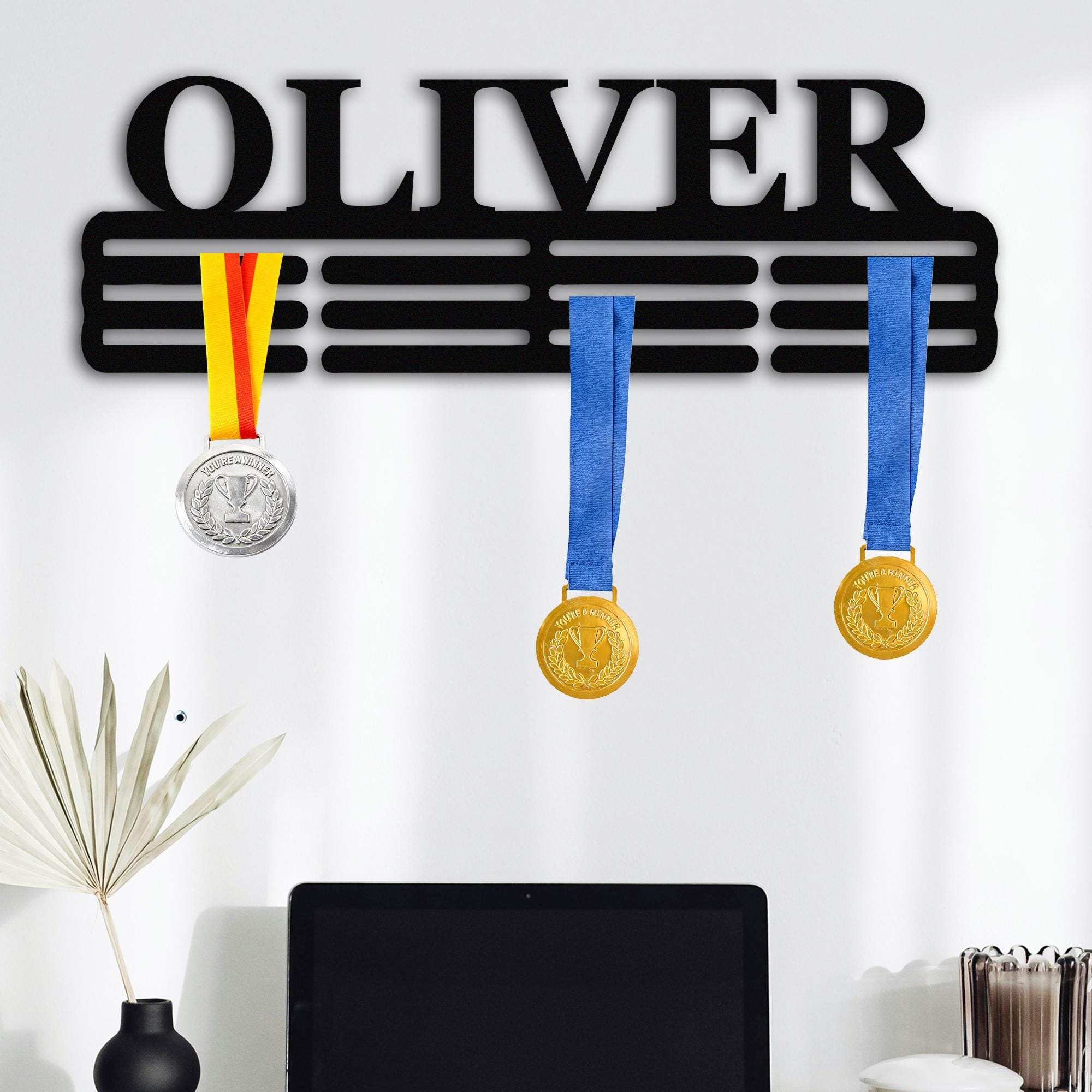 Blank Sports Medal Hanger Display – Stainless Steel Wall Mount Rack To Showcase Medals & Awards 3 thumbnail image