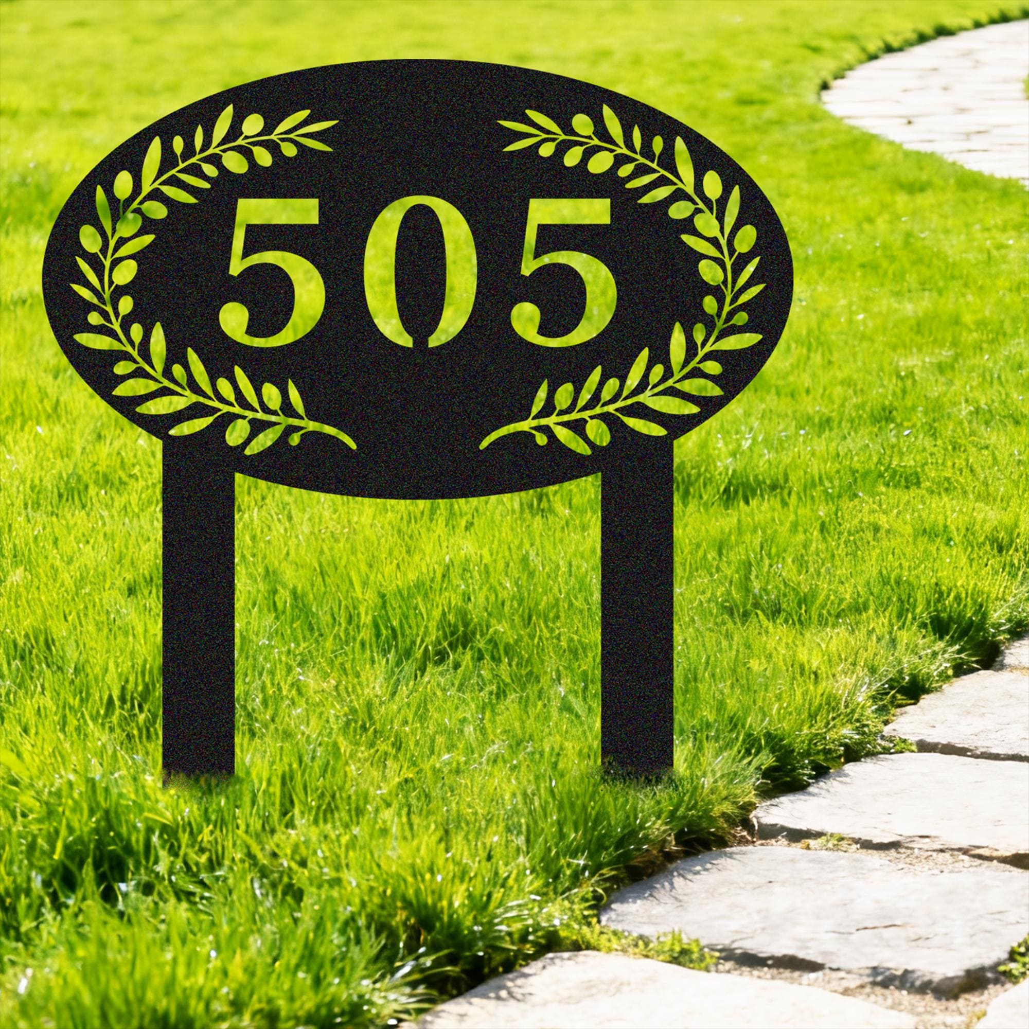 Modern Personalized Address Stake, Custom Metal House Number Sign ...
