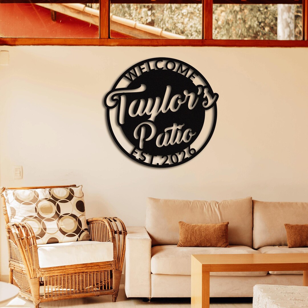 Custom Metal Patio Sign: Personalized Family Outdoor Sign, Home Wall ...