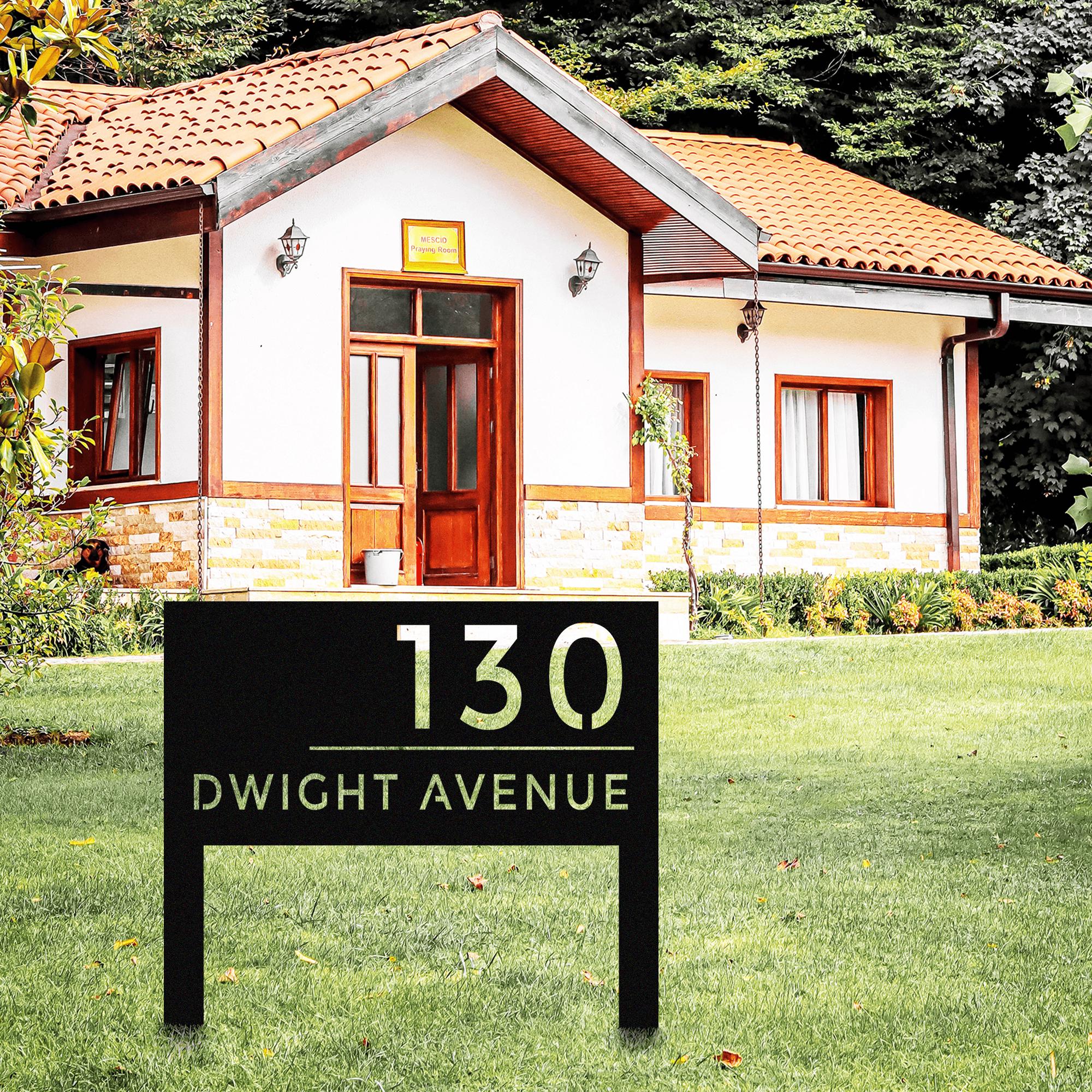 Personalized Metal Address Stake, House Numbers Sign, Custom Modern ...