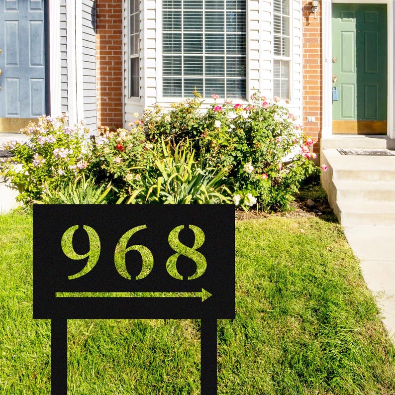 Personalized Metal House Number Sign With Stake,custom Address Number ...
