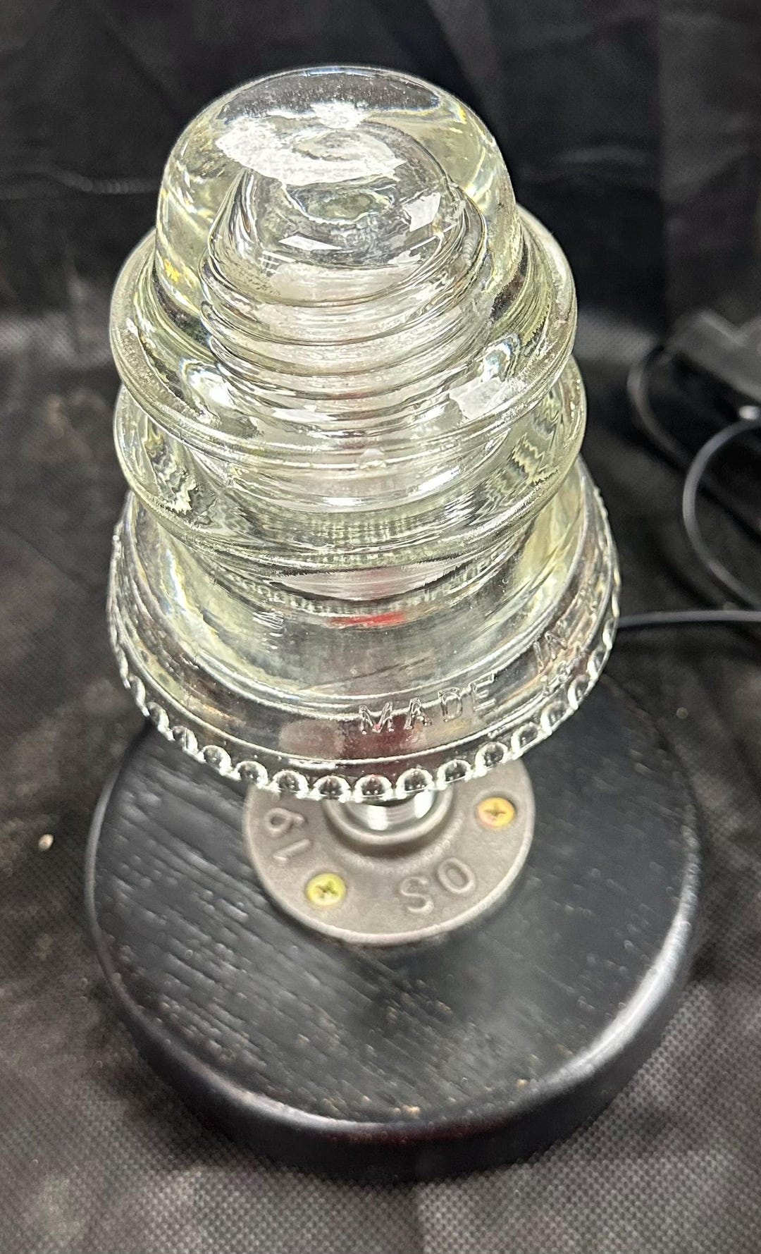 Glass Insulator Accent Lamp, Light - Up-cycled - Steampunk/loft Style ...