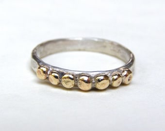 Stackable gold dots Rings, Gold Ring, Wedding Bands, Anniversary Rings, Engagement Rings, Bridal Set,Mom rings, Gift for her, sterling ring