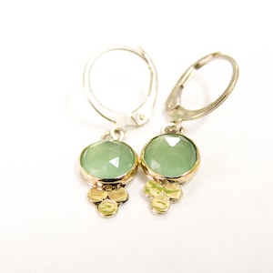Aquamarine hanging earrings, 14k solid gold  earrings, Aquamarine chandelier earrings, Aquamarine earrings, gift for her, Valentine&#39;s Day
