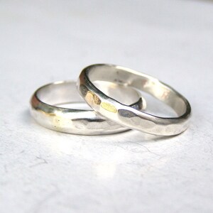 Wedding Ring sets, wedding band, Sterling Silver ring 4mm, gift idea, mens/womens ring, couple ring set