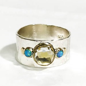 Opale Mystique Multicolore 82+ Carats - Pierre Ronde En Argent Allemand, Solitaire