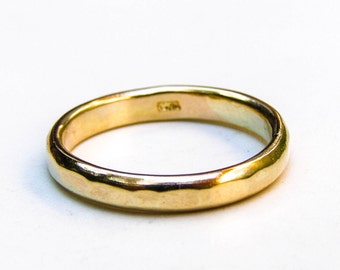 9K Solid Gold Wedding bands, 3mm gold ring, Wedding ring for women and mens, stackable gold ring