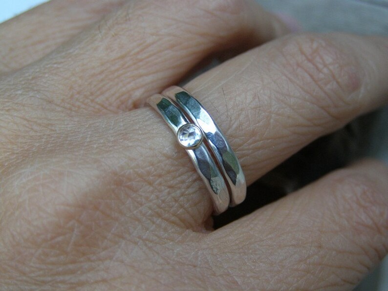 Silver Sterling Bridal Sets, 925 silver sterling wedding band, Handmade jewelry made to order image 4