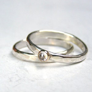 Silver Sterling Bridal Sets, 925 silver sterling wedding band, Handmade jewelry made to order image 6