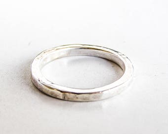 2 mm Wedding Bands  Sterling Silver band,  Eco Friendly ring, Handmade Wedding Rings, Sterling Silver Ring, Matching ring
