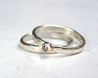 Silver Sterling Bridal Sets, 925 silver sterling wedding band, Handmade jewelry made to order