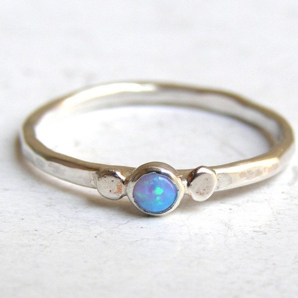 Engagement Ring -opal ring silver ring  - Recycled silver sterling ring Holiday Made to order