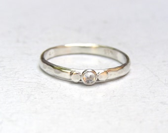 Solitaire Silver sterling  Ring, Stackable ring, Women ring, anniversary gift