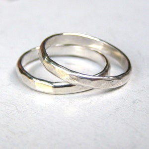 Wedding Band Set 3mm, Wedding Ring Set , Sterling Ring Set , Sterling Rings , Wedding Bands , Promise Rings , His and Hers , Wedding Rings