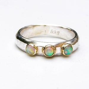 Wite Opal ring silver sterling Stackable rings-Dainty ring - Stacking ring - Minimalist ring - Dainty jewelry - Minimalist jewelry -