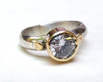 SALE ready to ship - Silver and gold - Ring size 7.75